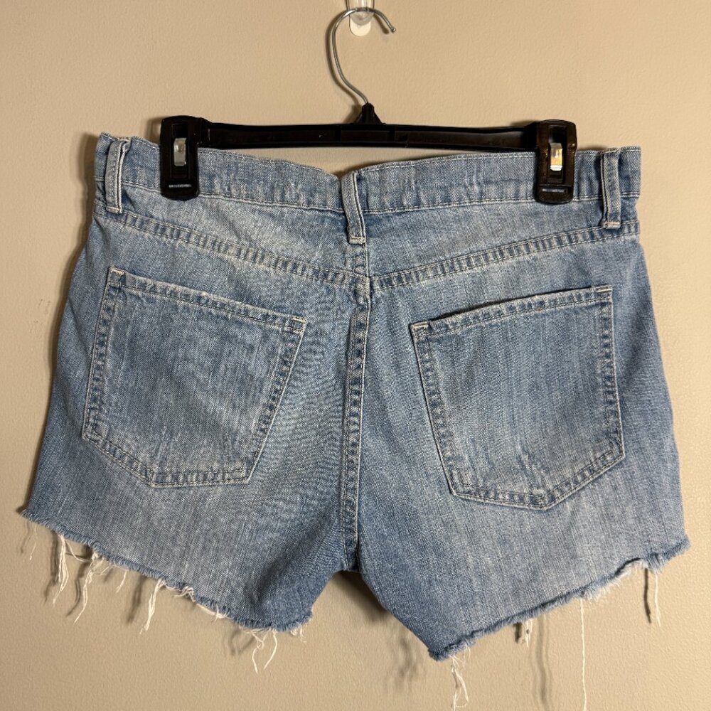 Pistola Distressed Cut Off Denim Jean Shorts Womens 27 Asher Blue Mid Rise Rigid - Picture 8 of 13